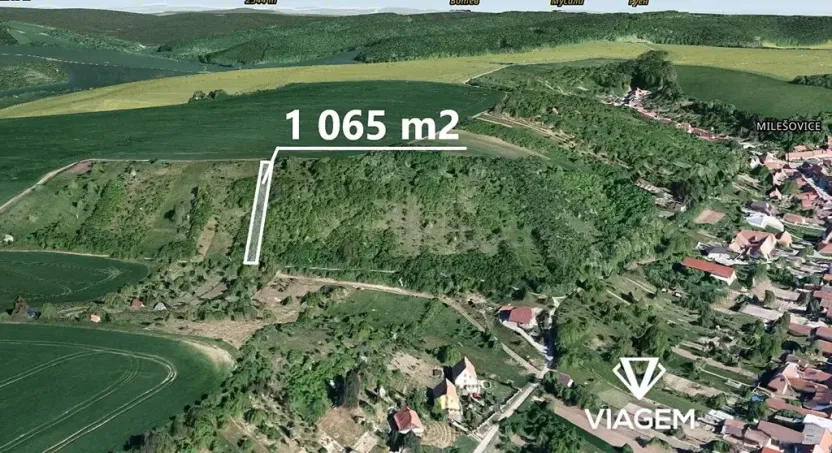 Prodej zahrady, Milešovice, 1065 m2
