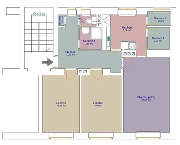 Pronájem bytu 3+1, Praha - Košíře, Malá Houdova, 91 m2
