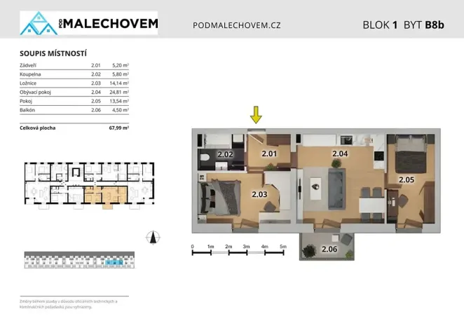 Pronájem bytu 3+kk, Český Brod, Langova, 68 m2