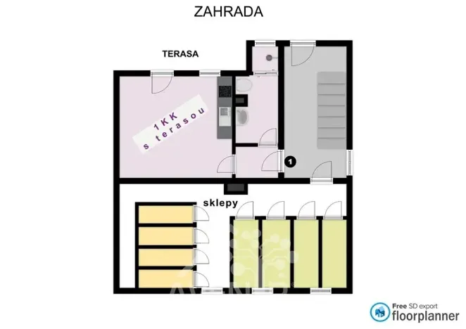Pronájem bytu 1+kk, Jablonec nad Nisou, Saskova, 29 m2