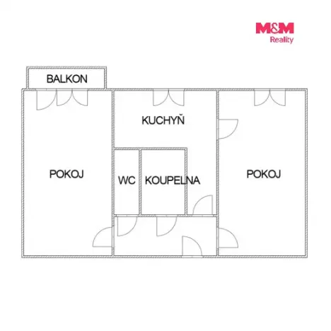 Prodej bytu 2+1, Lovosice, Kmochova, 57 m2