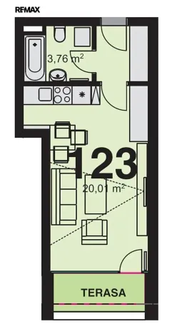 Pronájem bytu 1+kk, Chrudim, Podkopanický mlýn, 28 m2