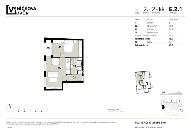 Prodej bytu 2+kk, Kralupy nad Vltavou, Vaníčkova, 45 m2
