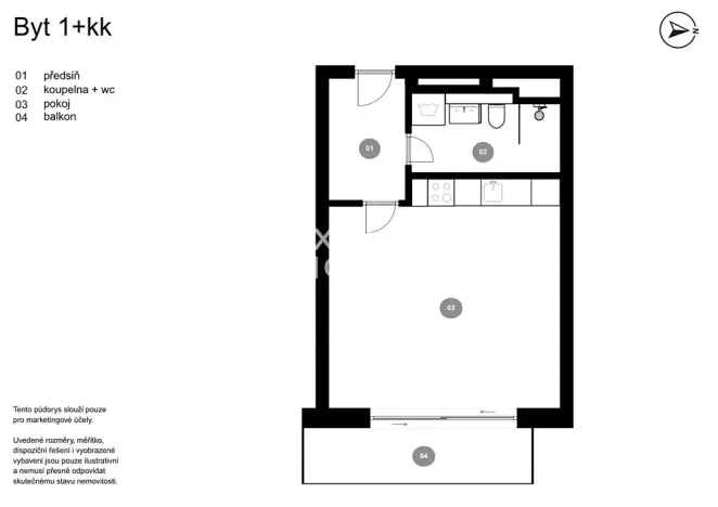 Pronájem bytu 1+kk, Praha - Žižkov, U Viktorie, 40 m2