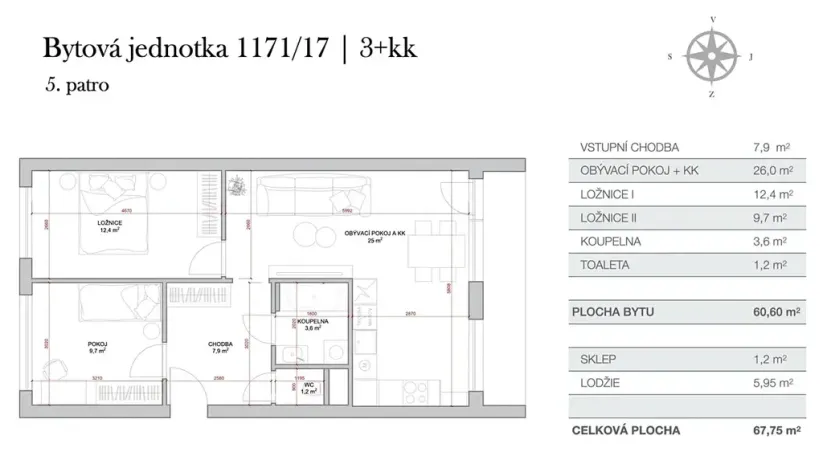 Prodej bytu 3+kk, Praha - Krč, Hurbanova, 68 m2