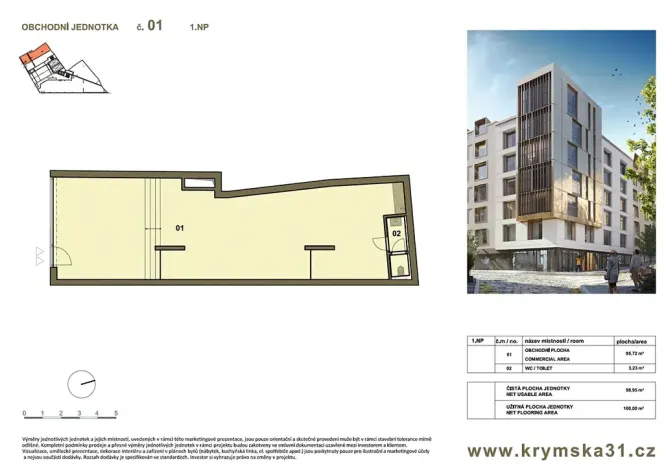Prodej obchodního prostoru, Praha - Vršovice, Krymská, 181 m2