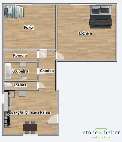 Prodej bytu 2+1, Praha - Vinohrady, Uruguayská, 62 m2