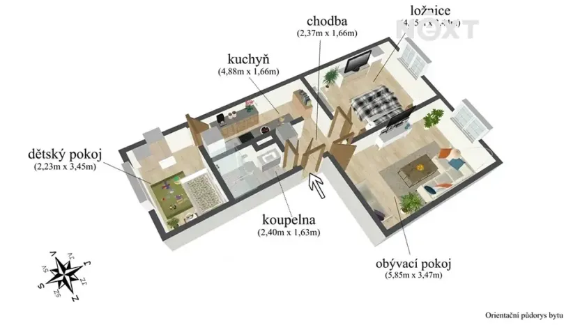 Prodej bytu 3+kk, Žatec, Pražská, 65 m2