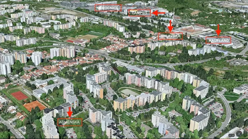 Pronájem pokoje, Brno, Arménská, 8 m2