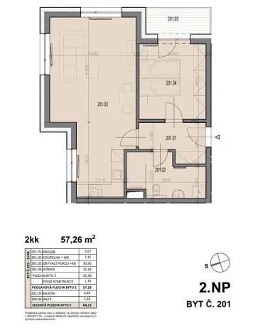 Prodej bytu 2+kk, Plzeň, V Malé Doubravce, 57 m2