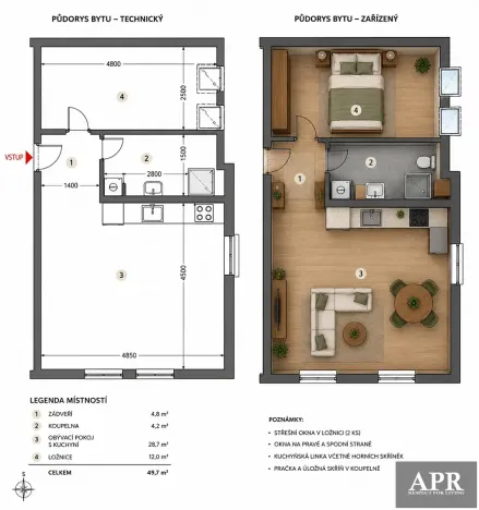 Pronájem bytu 2+kk, Uherský Brod, Kaunicova, 41 m2