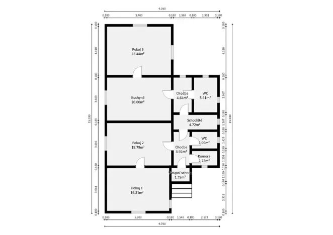 Prodej rodinného domu, Chocerady, 250 m2