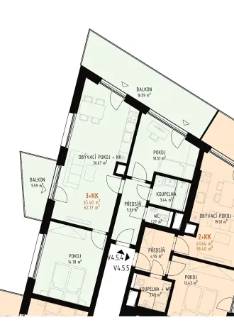 Prodej bytu 3+kk, Brno, Veveří, 88 m2