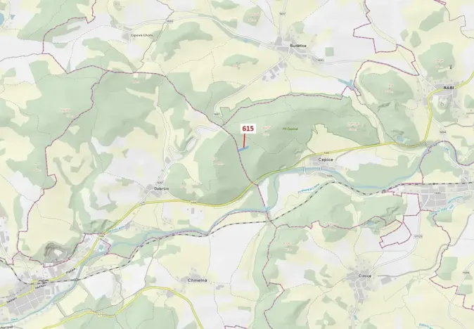 Dražba lesa, Rabí, 4478 m2