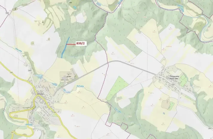 Dražba lesa, Žďárec, 5465 m2