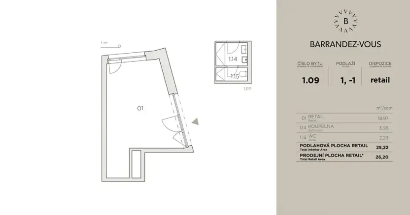 Prodej obchodního prostoru, Praha - Hlubočepy, Dostalové, 37 m2