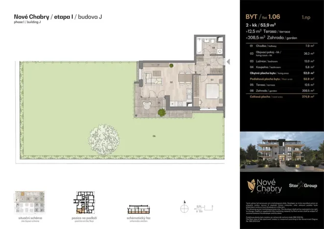 Prodej bytu 2+kk, Praha - Dolní Chabry, Libochovická, 53 m2