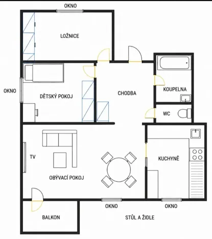 Prodej bytu 3+1, Praha - Michle, Osnická, 85 m2