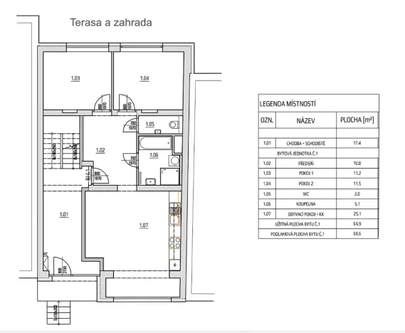Prodej bytu 3+kk, Brno, Příkrá, 78 m2