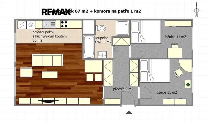 Pronájem bytu 3+kk, Praha - Krč, Na strži, 67 m2