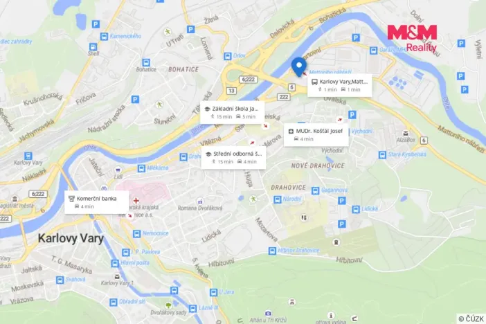 Prodej bytu 1+1, Karlovy Vary - Drahovice, Mattoniho nábřeží, 48 m2