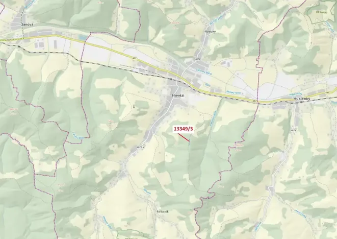 Dražba pozemku, Hovězí, 655 m2