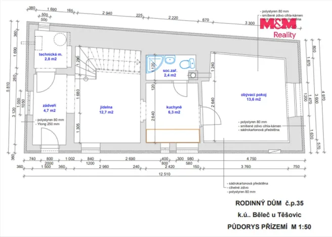 Prodej bytu 5+kk, Těšovice - Běleč, 88 m2