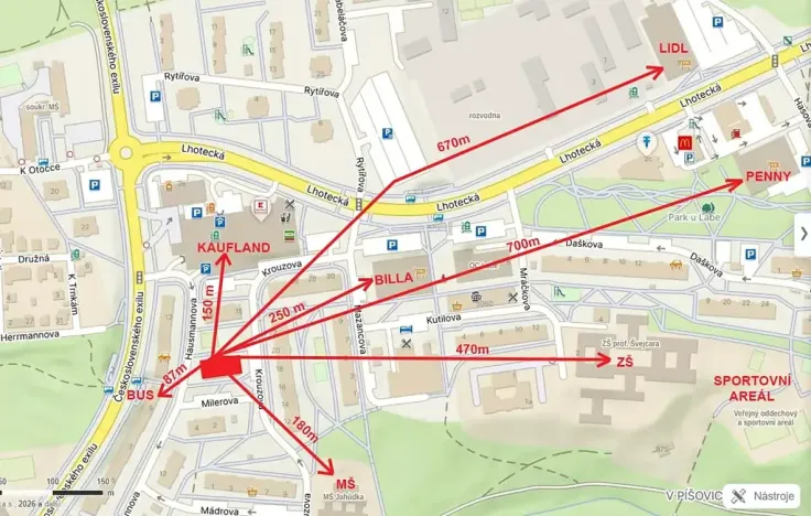 Prodej bytu 3+1, Praha - Modřany, Hausmannova, 69 m2