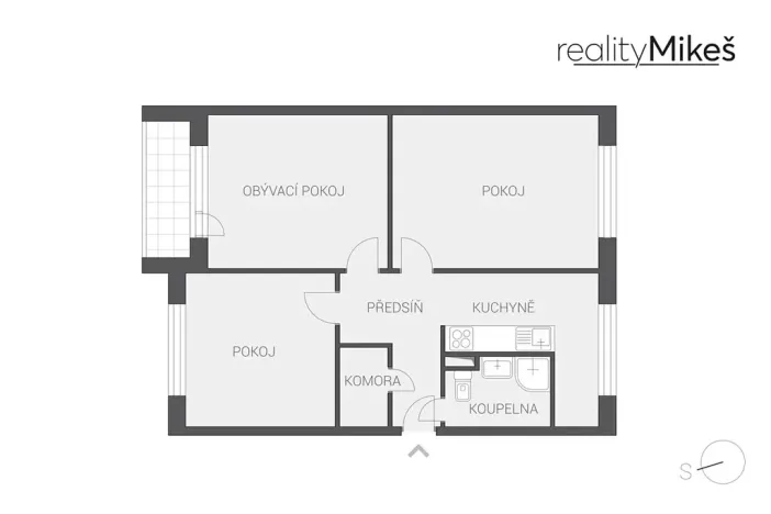 Pronájem bytu 3+1, Jablonec nad Nisou, Vysoká, 61 m2