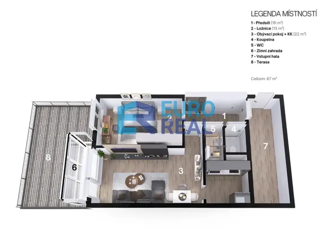 Pronájem bytu 2+1, Praha - Hlubočepy, Werichova, 65 m2