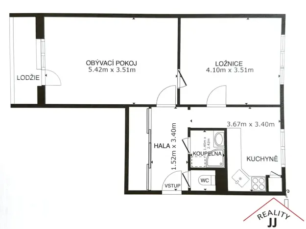 Pronájem bytu 2+1, Praha - Vokovice, Konžská, 51 m2