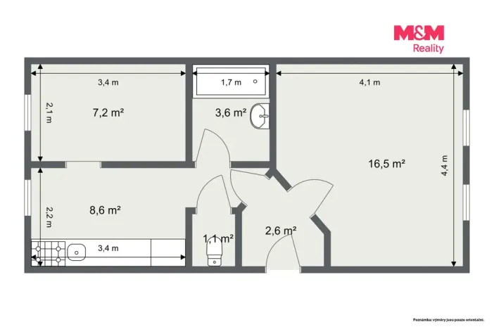Prodej bytu 2+1, Dalovice, Průběžná, 42 m2