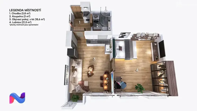 Prodej bytu 2+kk, Brno, Dobrovského, 47 m2
