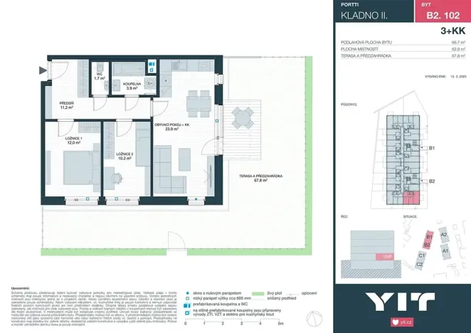 Prodej bytu 3+kk, Kladno, Ke stadionu, 63 m2