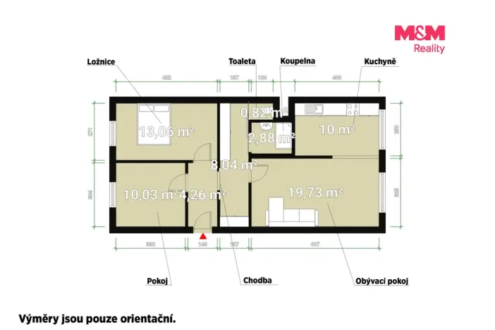 Prodej bytu 3+1, Praha - Prosek, Vysočanská, 69 m2