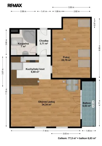 Pronájem bytu 2+kk, Plzeň, Resslova, 78 m2