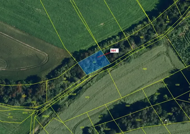 Dražba pozemku, Březí nad Oslavou, 417 m2