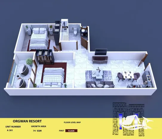Prodej bytu 3+kk, Hurghada, Egypt, 62 m2