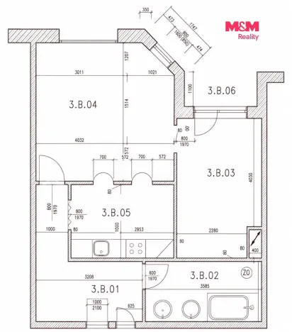Prodej bytu 2+kk, Pardubice, Sokolovská, 54 m2