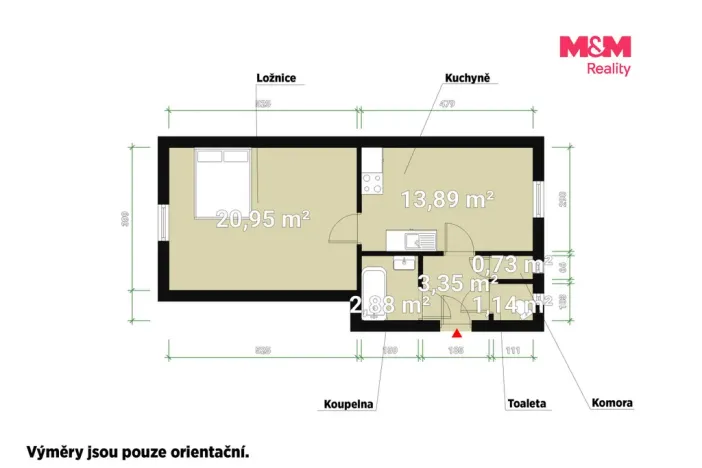 Pronájem bytu 1+1, Plzeň - Jižní Předměstí, Čechova, 43 m2