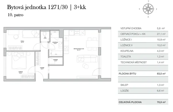 Prodej bytu 3+kk, Praha - Krč, Murgašova, 71 m2
