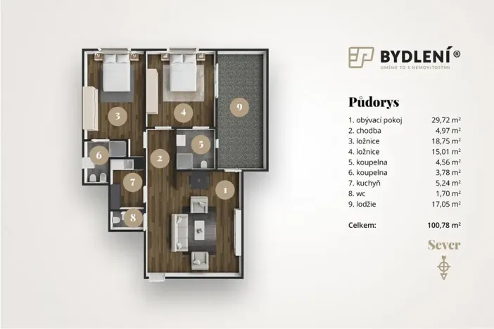 Pronájem bytu 3+kk, Teplice, U Nových lázní, 100 m2
