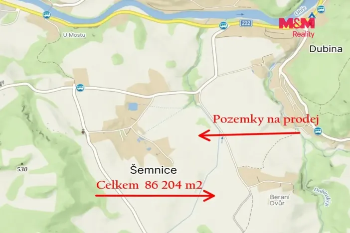 Prodej pole, Šemnice, 86204 m2