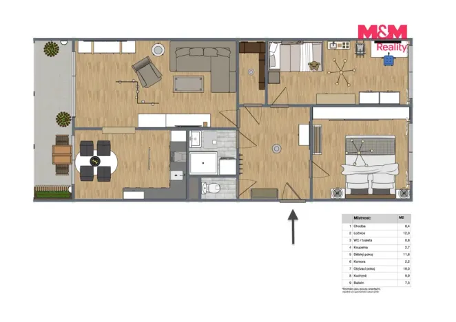Prodej bytu 3+1, Most, Lidická, 70 m2