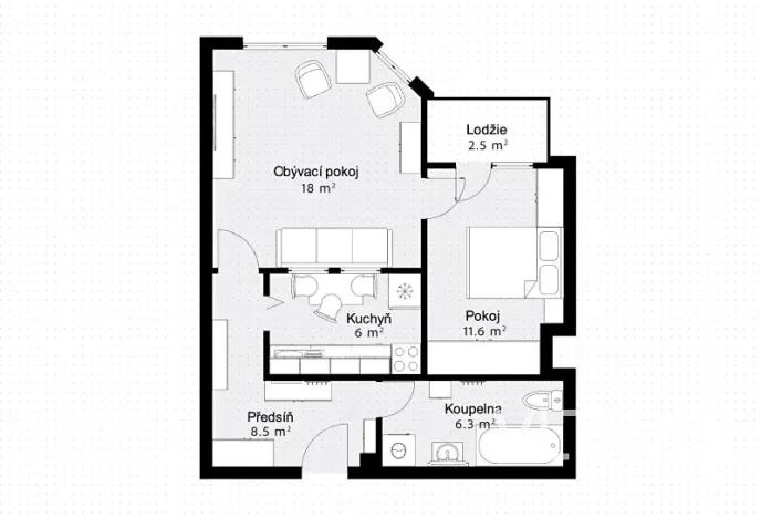 Prodej bytu 2+kk, Pardubice, Sokolovská, 54 m2