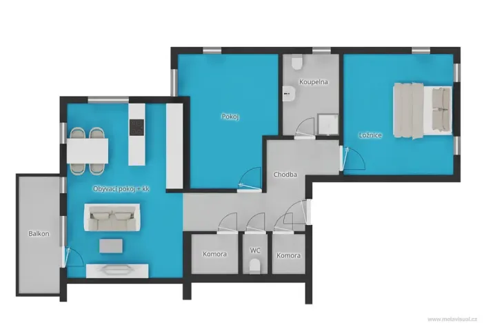Pronájem bytu 3+kk, Kunice, Na Kopánku, 104 m2