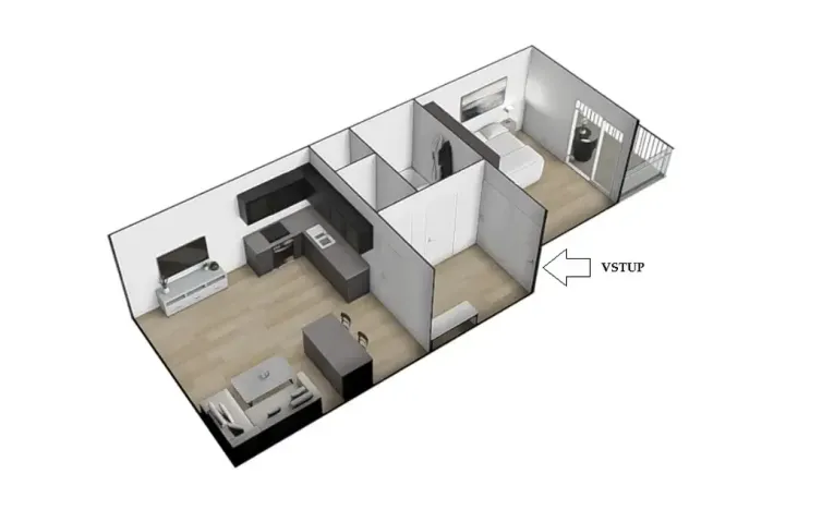 Pronájem bytu 2+kk, Brno, Letní, 56 m2