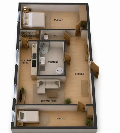 Prodej bytu 3+kk, Vysoké Mýto, Šnakov, 70 m2