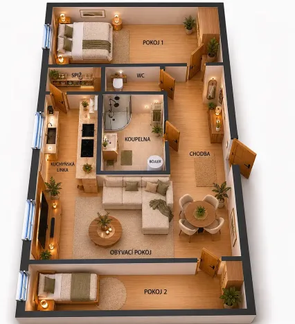 Prodej bytu 3+kk, Vysoké Mýto, Šnakov, 70 m2