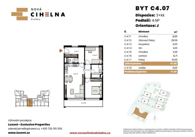 Prodej bytu 3+kk, Kladno, 68 m2